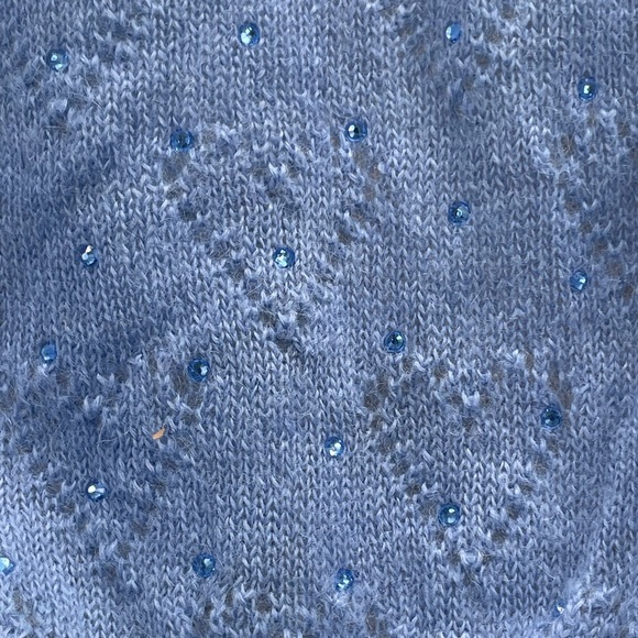 Alessandra Rich Crystal Embellished Ruffled-Neck Crop Knitted Sleeveless Sweater - Picture 16 of 16
